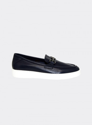 Men's Metal Detail Slip-On Shoes كحلي