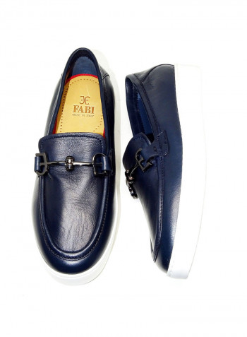 Men's Metal Detail Slip-On Shoes كحلي