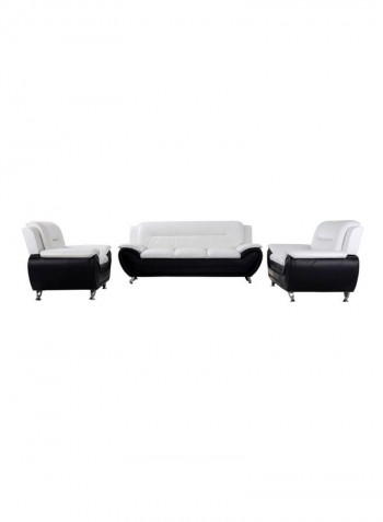 Camarillo 3 + 2 + 1 Seat Sofa Set White/Black 200x80x85cm