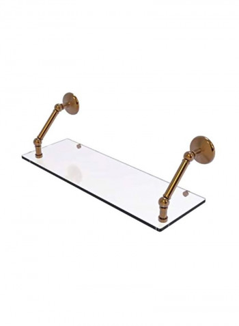 Prestige Monte Carlo Collection Crystal Floating Shelf Clear/Golden 24x8x8inch