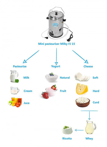 Electric Milk Pasteurizer Machine 14L FJ 15 Silver