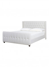 David Tufted Wingback Bed Without Mattress White Super King