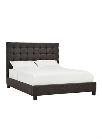 Briella Button Tufted Bed Without Mattress Dark Grey Super King