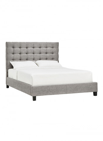 Briella Button Tufted Bed Without Mattress Grey Super King