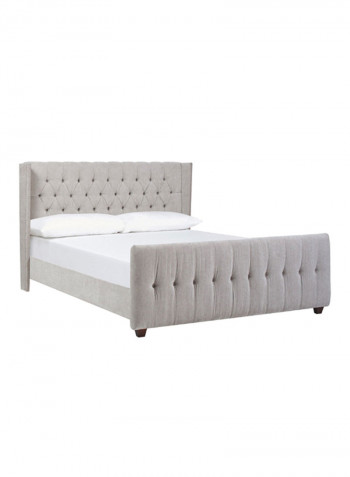 David Tufted Wingback Bed Without Mattress Grey Super King