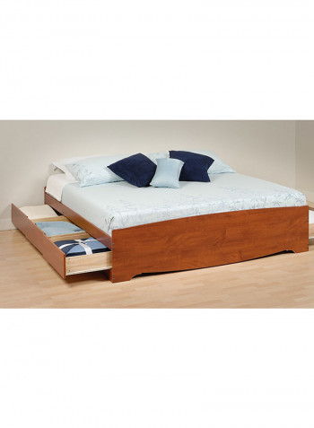 Chelsea King Mate Platform Storage Bed With Mattress Brown/White Queen