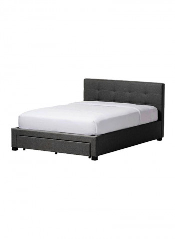 Contemporary Platform Storage Bed With Mattress Charcoal Grey/White King