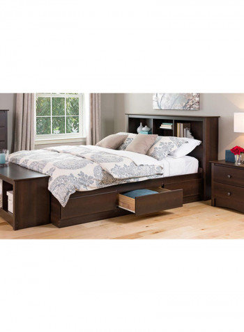 Espresso Full Mate Bed With Mattress Brown/White Queen