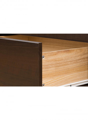 Espresso Full Mate Bed With Mattress Brown/White Queen