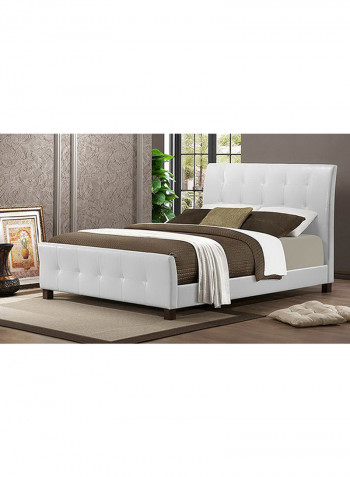 Mildred Contemporary Platform Bed With Mattress White/White Queen