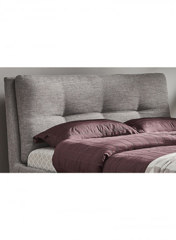 Plush Tufted Padded Headboard Bed Without Mattress Grey Super King