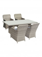 طقم طاولة طعام أميجو مكون من 5 قطع بيج Chair 4x(62x66x93), Table 160x90x75سم