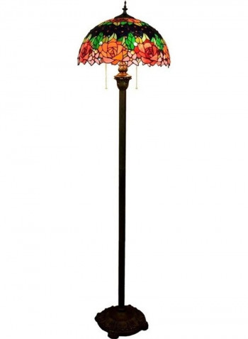 Vintage Rose Glass Shade Decorative Floor Lamp Multicolour
