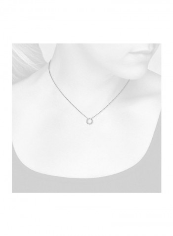 18 Karat White Gold Open Circle Diamond Necklace
