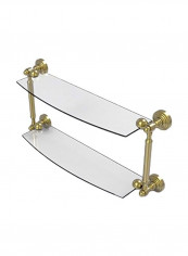 Waverly Collection Double Bathroom Shelf Clear/Gold 22x8.5inch