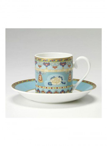 12-Piece Samarkand Aquamarine Espresso Cup And Saucer Set Blue/White/Gold