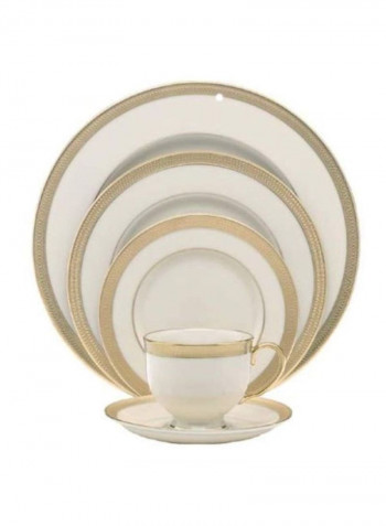 5-Piece Cup Set White/Brown 11x11x5inch
