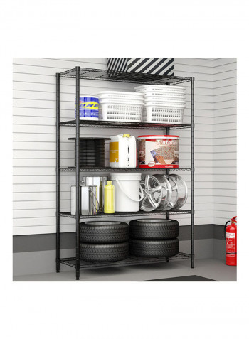 5-Tier Storage Wire Shelves Black