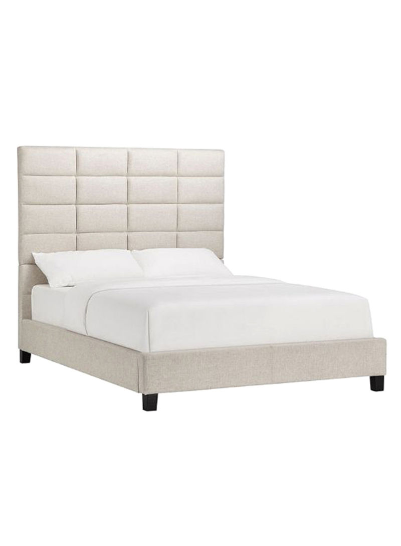 Luxurious Classic Upholstered Bed Without Mattress Beige 160 x 200centimeter