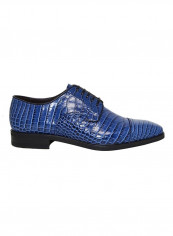 Men's Embossed Oxfords Blue