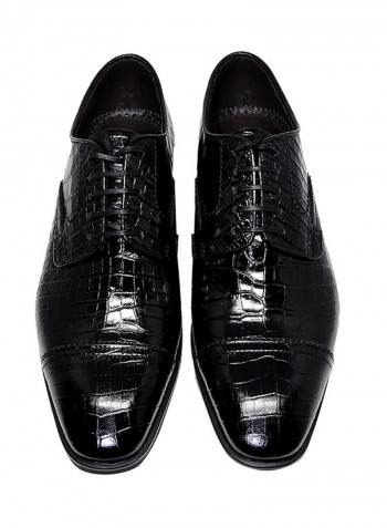 Men's Empossed Lace Up Oxfords Black