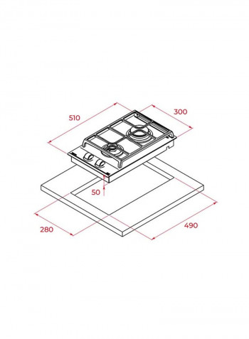 Gzc 32300 Gas On Glass Hob With Exactflame Function In 30 Cm Of Butane Gas 112570015 Black