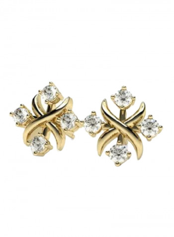 18K Gold Exquisite Design Arriane Diamond Stud Earring