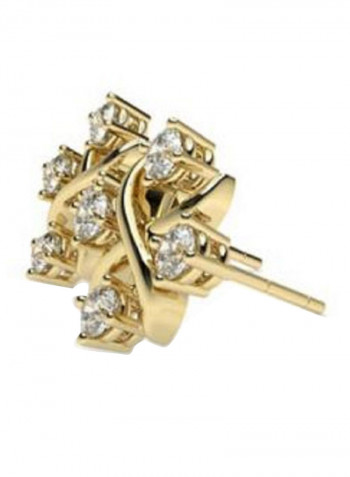 18K Gold Exquisite Design Arriane Diamond Stud Earring