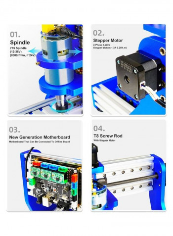 CNC1310 Mini CNC Engraver Machine Kit with 500mW Laser Head Blue/Silver