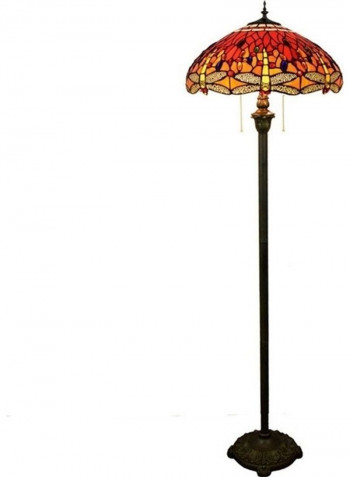 Retro Red Enamel Floor Lamp Multicolour 164x47x47centimeter