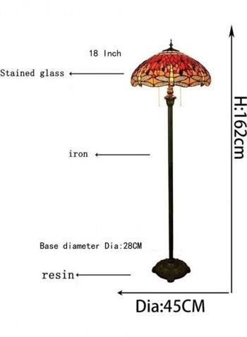 Retro Red Enamel Floor Lamp Multicolour 164x47x47centimeter