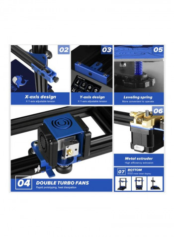 Bluer Metal Silent 3D Printer Black