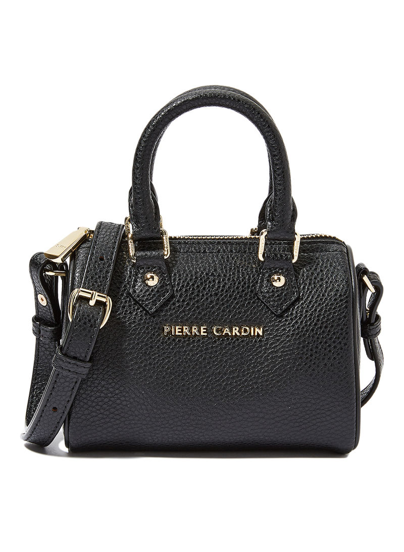 Handbag With Leather Chain Black