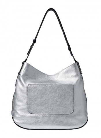Hellen Mini Logo Detail Shoulder Bag Silver/Black