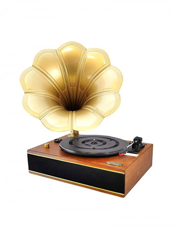 Compatible Bluetooth Gramophone PNGTT12RBT Gold/Brown/Black