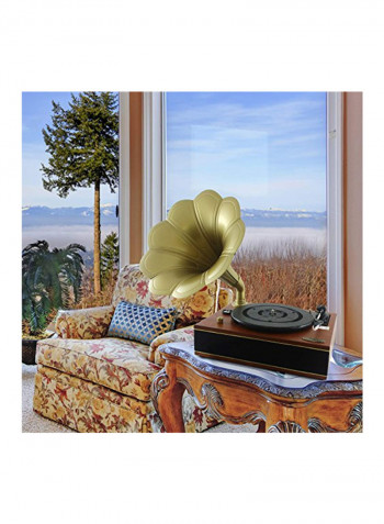 Compatible Bluetooth Gramophone PNGTT12RBT Gold/Brown/Black