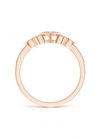 18 Karat Rose Gold Milgrain Diamond Heart Ring