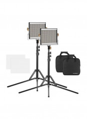 Portable LED Video Light Panel Kit Black/Silver/White