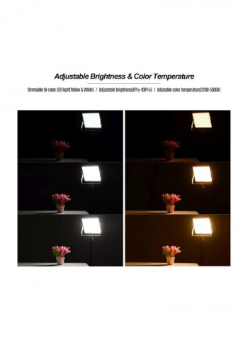Portable LED Video Light Panel Kit Black/Silver/White