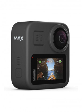 MAX - Waterproof 360 + Camera With Touch Screen Spherical 5.6K30 HD Video 16.6MP 360 Photos 1080p Live Streaming Stabilization