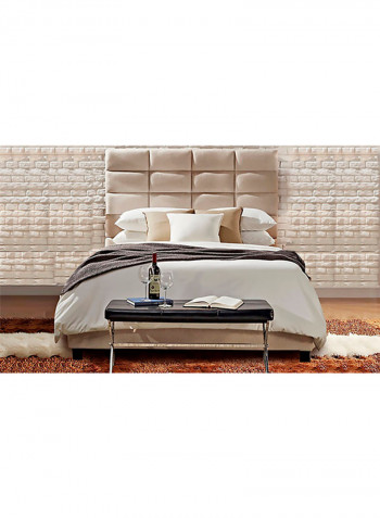 Luxurious Classic Bed Without Mattress Beige Queen