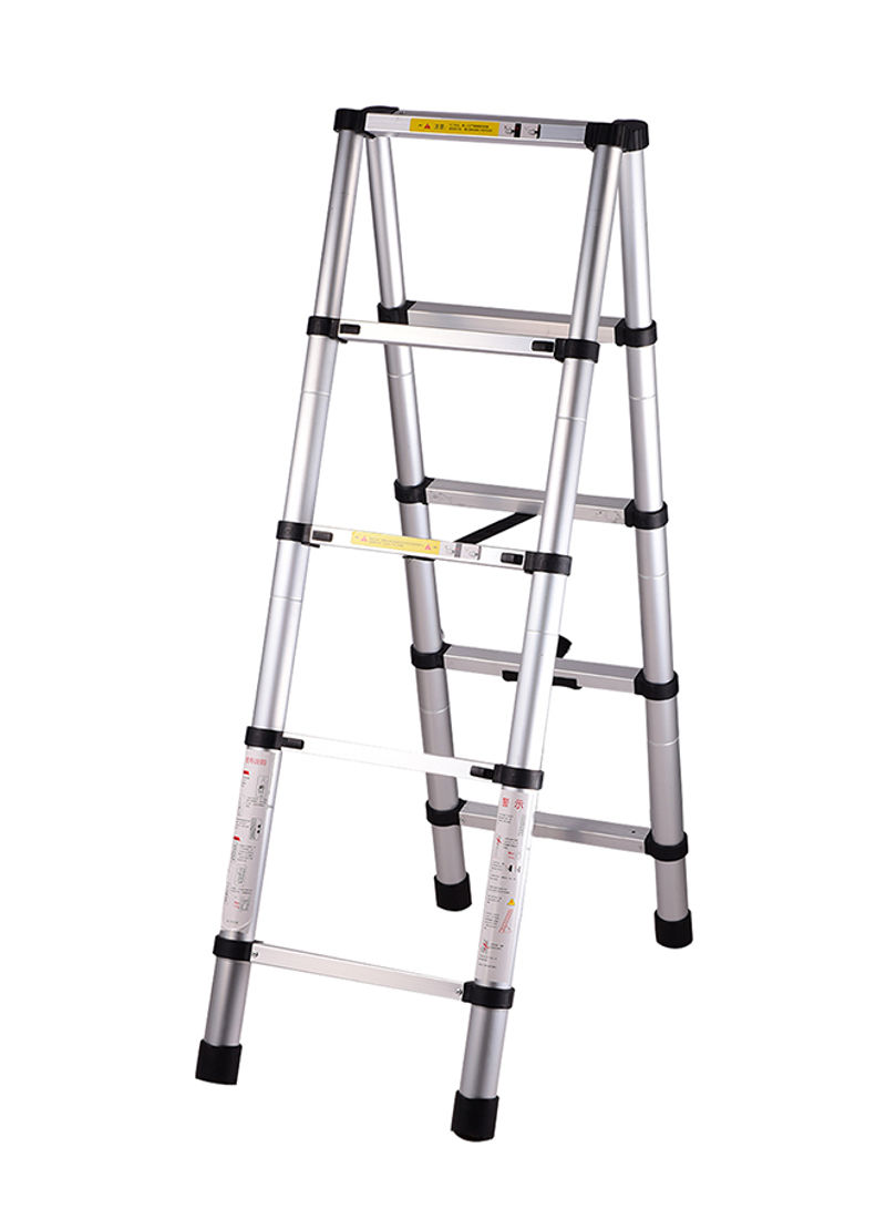 Portable Telescoping Ladder Black/Silver/Grey 78 x 52centimeter