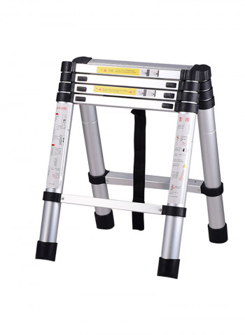 Portable Telescoping Ladder Black/Silver/Grey 78 x 52centimeter
