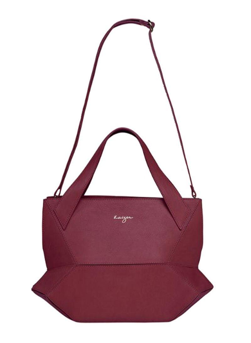 Ascot Tote Leather Handbag Crimson