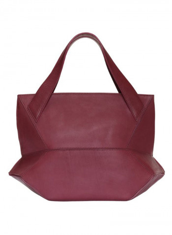 Ascot Tote Leather Handbag Crimson