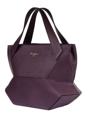 Ascot Tote Leather Handbag Violet