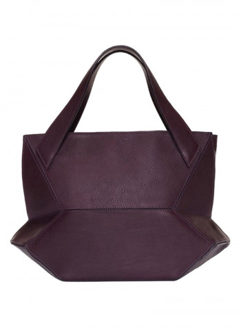 Ascot Tote Leather Handbag Violet