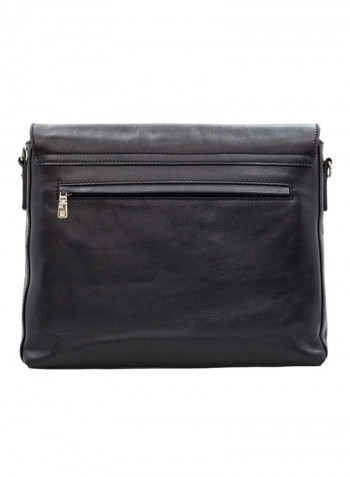 Statesman Leather Messenger Bag Black