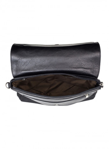 Statesman Leather Messenger Bag Black