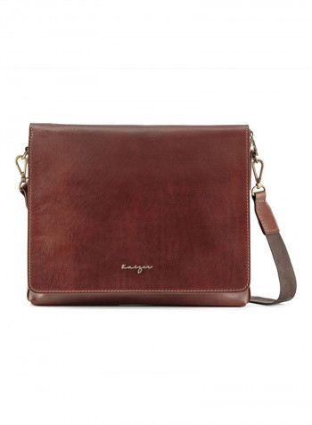 Statesman Leather Messenger Bag Brown